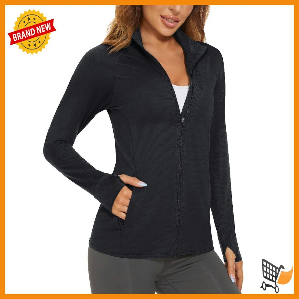 Upf 50+ Lightweight Athletic Jacket Full Zip Sun Protection Outdoor